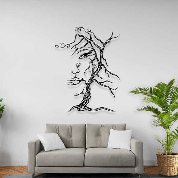 Duvar Metal Dekor Yüz Silüeti Metal Tablo