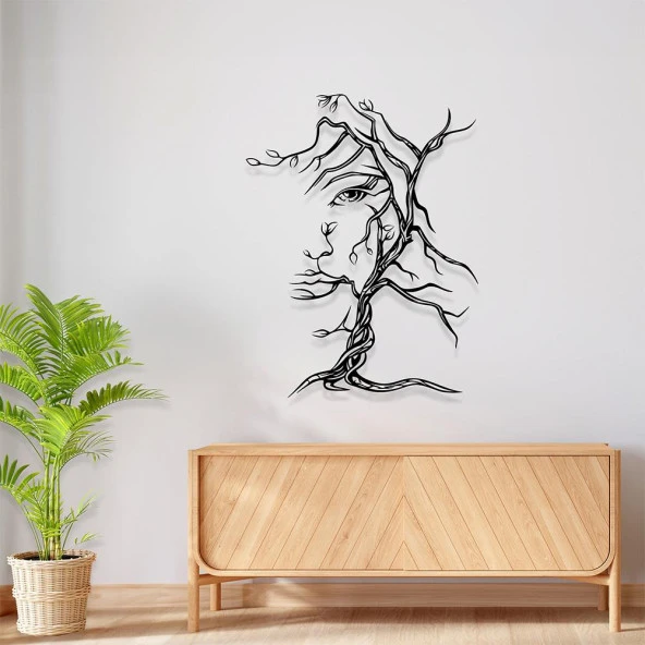 Duvar Metal Dekor Yüz Silüeti Metal Tablo - 2