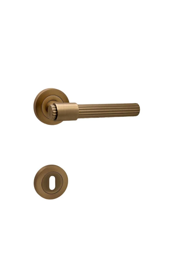 Erva Handles ZK79 Mat Antik Sarı Rozetli Oda Kapı Kolu 4 Takım ürün görseli