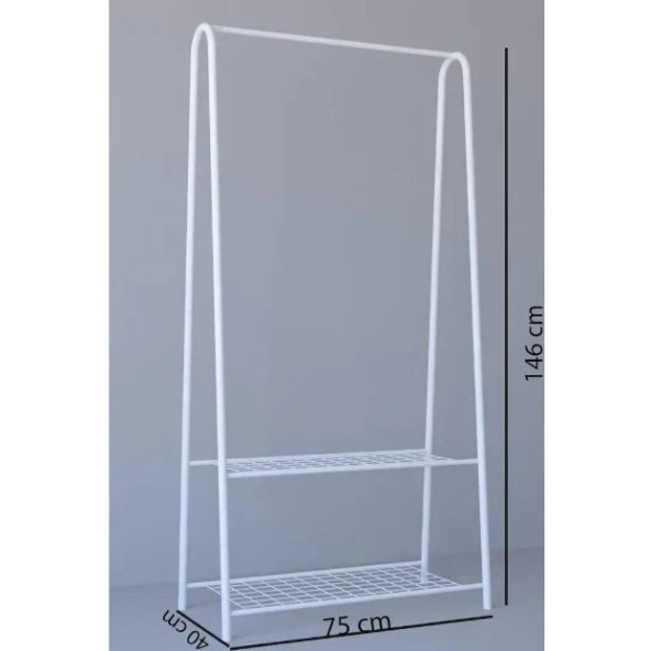 Metal Gardırop Açık Tasarım Kıyafet Askılığı Metal Portmanto - 3