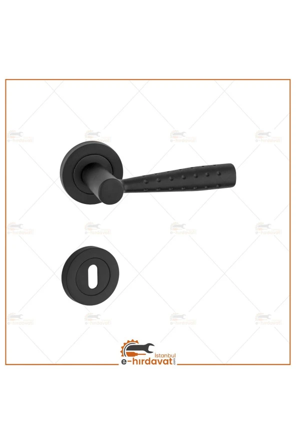Çekiç Oda Kapı Kolu Mat Siyah Rozetli Oda Kapı Kolu Koldoor 5 Takım - Resim 2