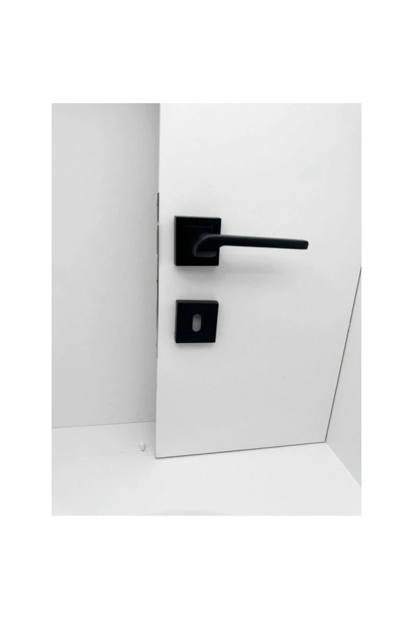 Tutku Siyah Kare Rozetli Oda Kapı Kolu 5 Takım Koldoor ürün görseli