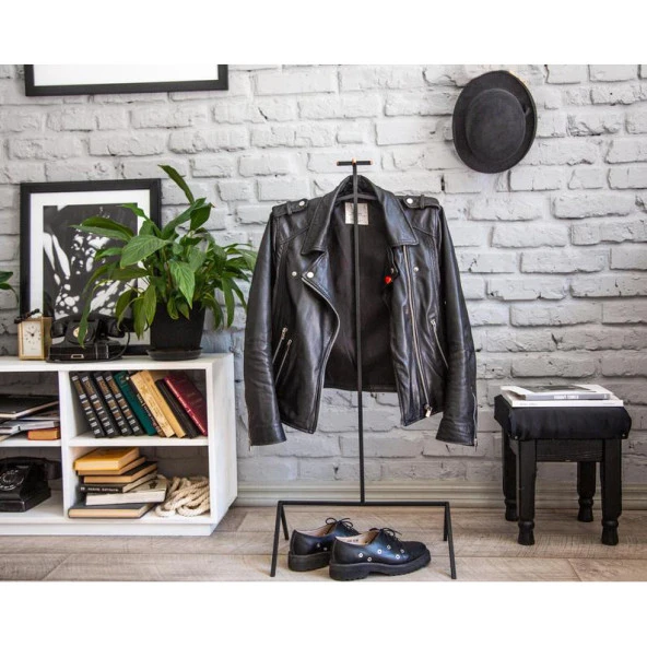 Ceket Askısı Ayaklı Metal Şapka Askısı - 2