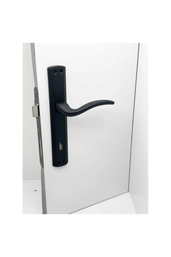 Trim Mat Siyah Lüx Aynalı Oda Kapı Kolu 3 Takım - Resim 2