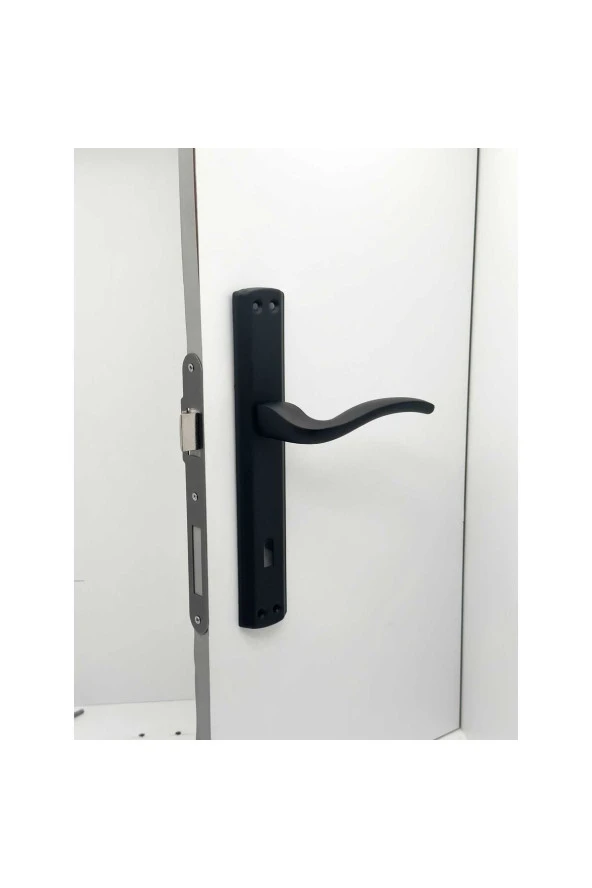 Trim Mat Siyah Lüx Aynalı Oda Kapı Kolu 3 Takım - Resim 5