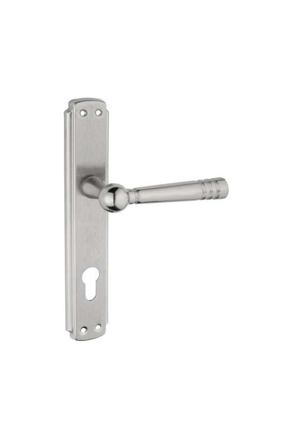 Osmanlı Lux Nikel Saten Çelik Kapı Yale Kapı Kolu Sağ Basar Tek Yön ürün görseli