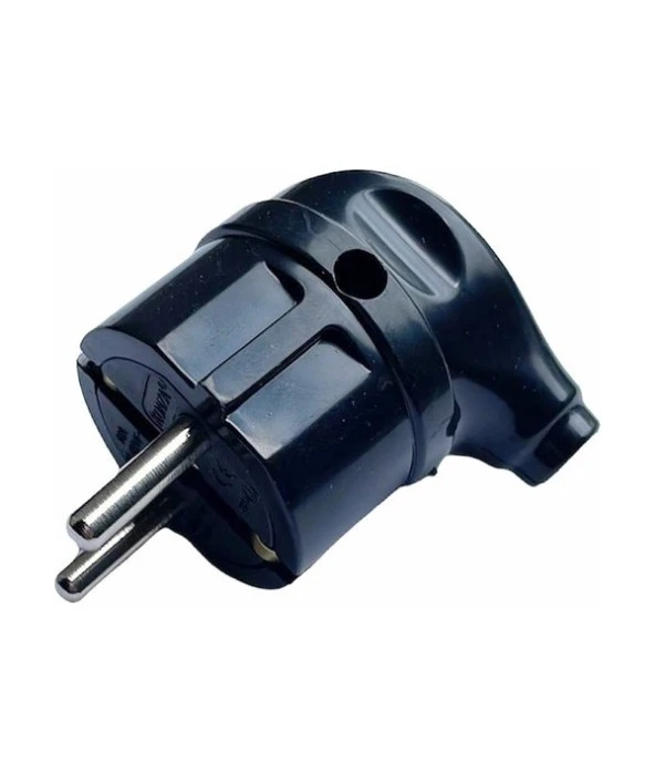 Konza L Tipi Topraklı Fiş Siyah ürün görseli 1