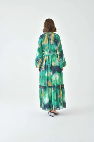 FTZ Women Kadın Desenli Elbise  Benetton 30740 - Resim 7