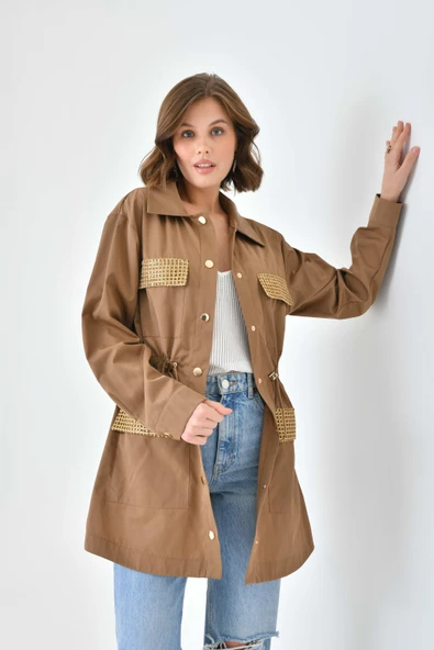 FTZ Women Kadın Paraşüt Kap  Camel 30715 - Resim 6