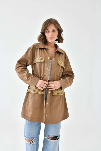 FTZ Women Kadın Paraşüt Kap  Camel 30715 - Resim 4