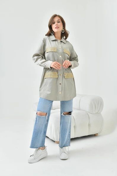 FTZ Women Kadın Paraşüt Kap  Gri 30715 - 3