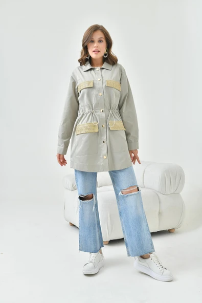 FTZ Women Kadın Paraşüt Kap  Gri 30715 - 4