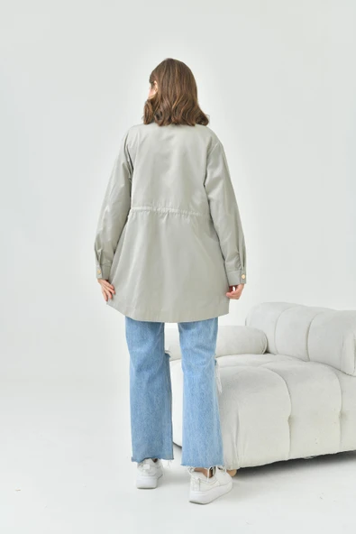 FTZ Women Kadın Paraşüt Kap  Gri 30715 - Resim 7