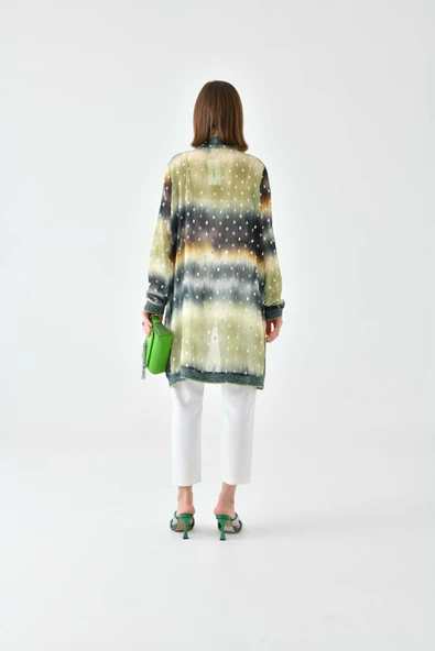 FTZ Women Kadın Desenli Ribanalı Kap  Yeşil 30736 - Resim 7