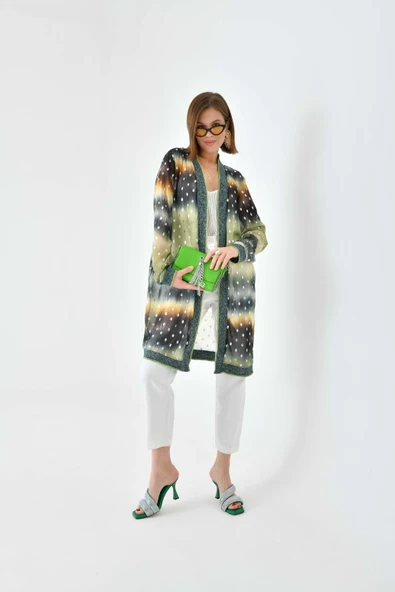 FTZ Women Kadın Desenli Ribanalı Kap  Yeşil 30736 - Resim 3