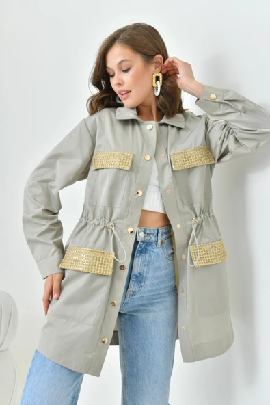 FTZ Women Kadın Paraşüt Kap  Gri 30715