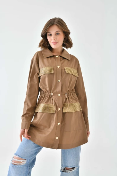 FTZ Women Kadın Paraşüt Kap  Camel 30715 - Resim 3