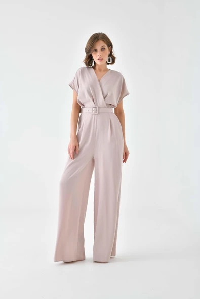 FTZ Women Kadın Kemerli Tulum  Beige 30724 ürün görseli