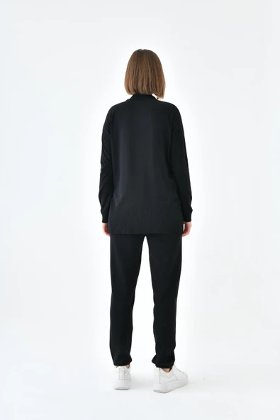 FTZ Women Kadın Bindirme Detaylı İkili Takım  Siyah 20636 - Resim 7