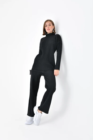 FTZ Women Kadın Yan Detaylı İkili Takım  Siyah 20644 - Resim 2