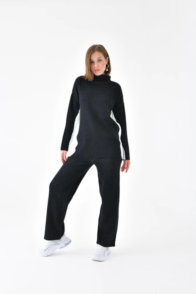 FTZ Women Kadın Yan Detaylı İkili Takım  Siyah 20644 - Resim 7