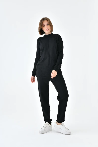 FTZ Women Kadın Bindirme Detaylı İkili Takım  Siyah 20636 - Resim 3