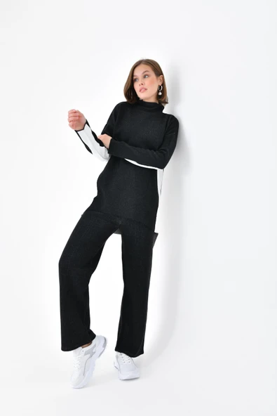 FTZ Women Kadın Yan Detaylı İkili Takım  Siyah 20644 - Resim 3