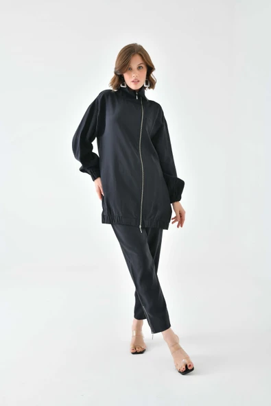 FTZ Women Kadın Modal Pantolonlu Takım  Siyah 30716 - Resim 2