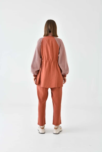 FTZ Women Kadın File Detaylı Takım  Kiremit 30709 - Resim 7