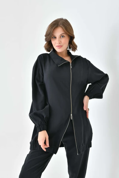 FTZ Women Kadın Modal Pantolonlu Takım  Siyah 30716 - Resim 6