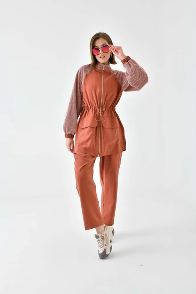 FTZ Women Kadın File Detaylı Takım  Kiremit 30709 ürün görseli