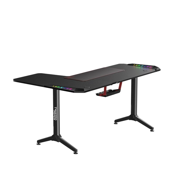 TWISTED MINDS WARRIOR TM-Y-RB-RGB L DESIGN SİYAH OYUNCU MASASI - SAĞ - 4