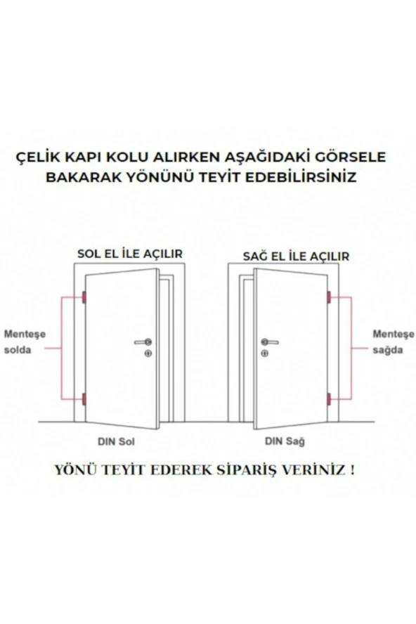 Hanedan Çizgili Rozetli Krom Yale Kapı Kolu Sağ Aşağı Basar Tek Yön - Resim 3