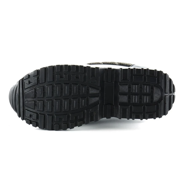 Erkan Saçmacı Maggie Siyah Streç Gümüş Zincirli Gizli Dolgu Günlük Ayakkabı - Resim 5