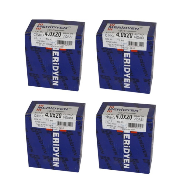 Meridyen Sunta vidası 4.0x20 4000 Adet (4 Paket) ürün görseli 1