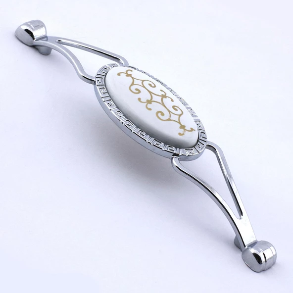 Seçil Kulp Mobilya Mutfak Dolabı Çekmece Dolap Kulpları Kapak Kulpu Kulbu Krom Renk 128 mm Metal - Resim 3