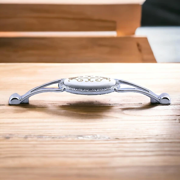 Seçil Kulp Mobilya Mutfak Dolabı Çekmece Dolap Kulpları Kapak Kulpu Kulbu Krom Renk 128 mm Metal - Resim 5
