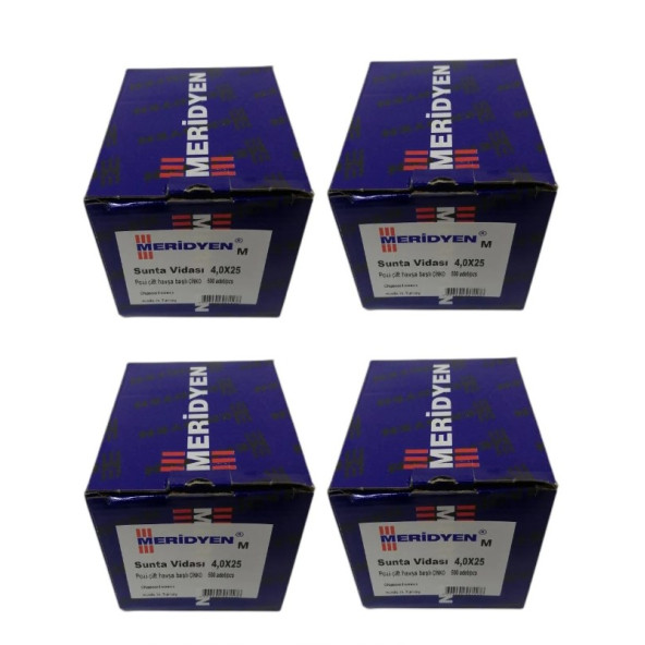 Meridyen Sunta vidası 4.0x25 2000 Adet (4 Paket)
