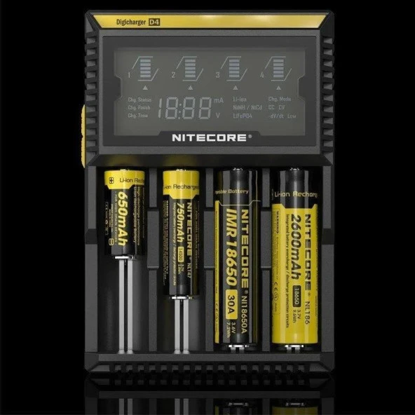 Nitecore D4 Digicharger Li-ion IMR LiFePO4 Pil Dolum Cihazı - 3