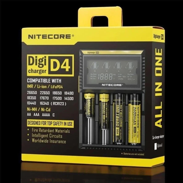 Nitecore D4 Digicharger Li-ion IMR LiFePO4 Pil Dolum Cihazı - 4