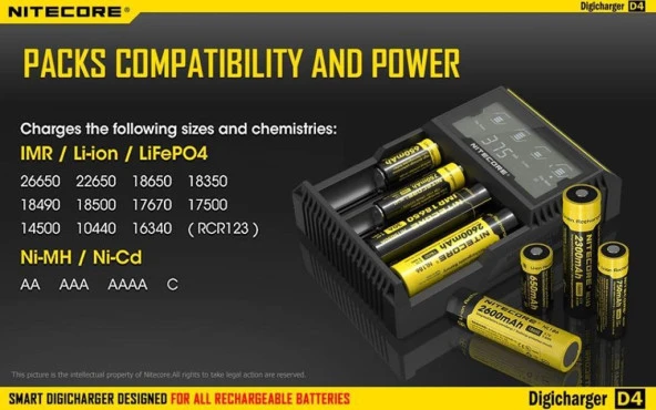 Nitecore D4 Digicharger Li-ion IMR LiFePO4 Pil Dolum Cihazı - 5