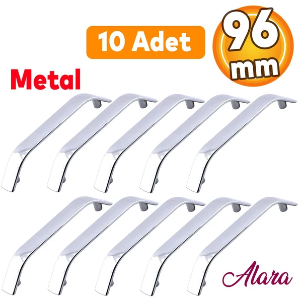 10 Adet Alara Kulp Mobilya Mutfak Çekmece Dolabı Dolap Kapak Metal Kulpu Kulpları Krom Renk 96 Mm