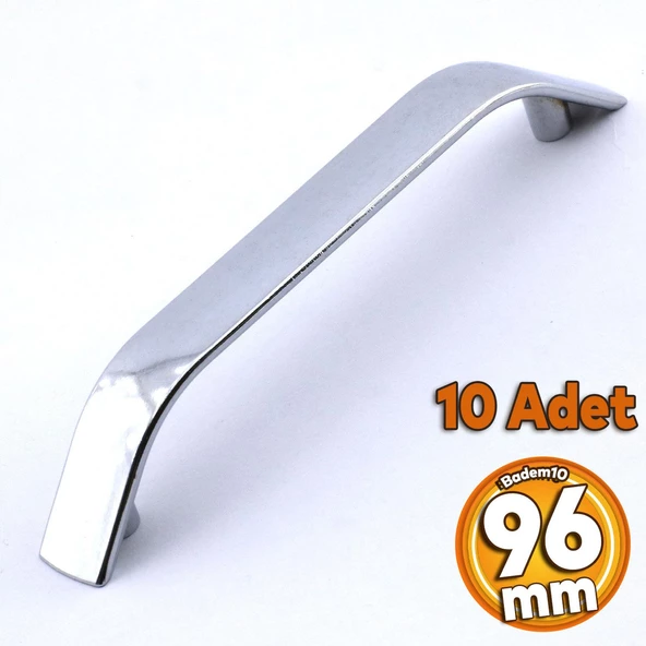 10 Adet Alara Kulp Mobilya Mutfak Çekmece Dolabı Dolap Kapak Metal Kulpu Kulpları Krom Renk 96 Mm - 8
