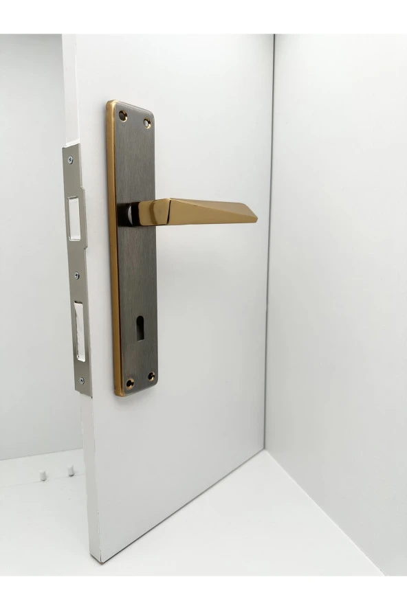 Piramit Albirifin Saten Lüx Kare Aynalı Oda Kapı Kolu 1 Takım - Resim 3