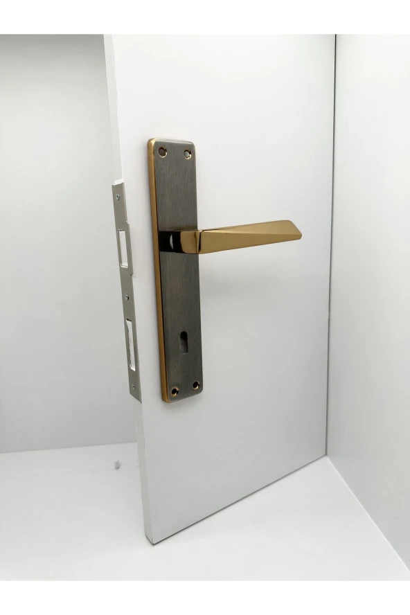 Piramit Albirifin Saten Lüx Kare Aynalı Oda Kapı Kolu 1 Takım - Resim 4