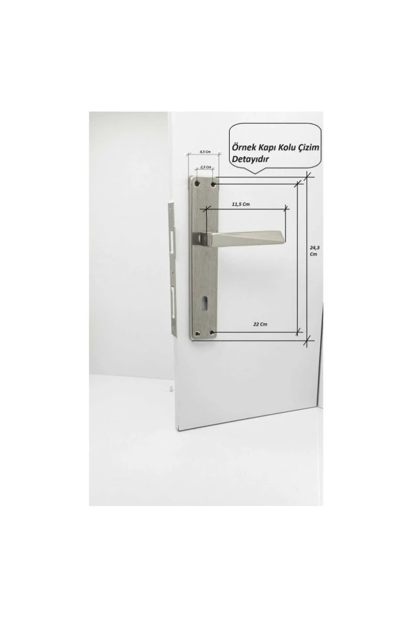 Piramit Albirifin Saten Lüx Kare Aynalı Oda Kapı Kolu 1 Takım - Resim 5