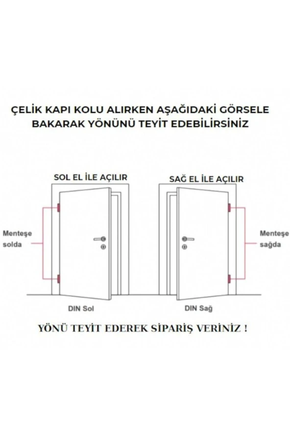 Osmanlı Rozetli Nikel Saten Çelik Kapı Kolu Yale Sol Basar Tek Yön - Resim 2
