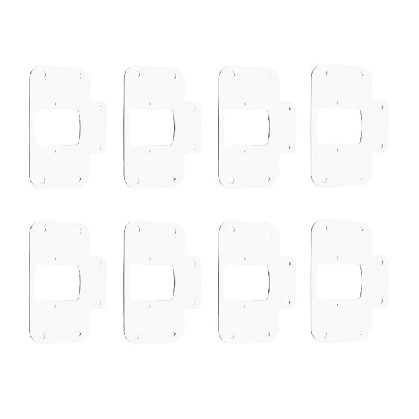 Beyaz Renk Dolap Kapak Taş Tas Menteşe Tamir Sacı 8 Adet Pratik Onarım Kiti Yuva Tablası 6,5x9 - 6