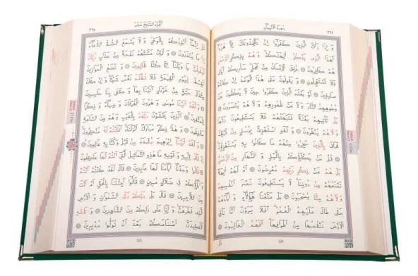 Çanta Boy Kadife Kur'an-ı Kerim (Zümrüt Yeşil, Yaldızlı, Mühürlü) - Resim 2