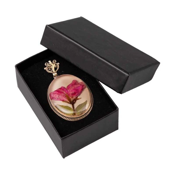 Çiçek Sardunya El İşi Otantik Reçine Kolye Cevşen (1772-2) - 2